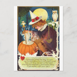 Vintage Liebe Hexe Postkarte