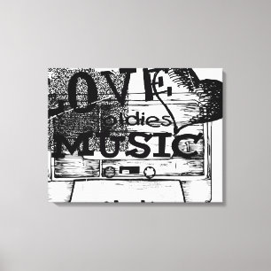 Vintage Liebe in Schwarz, Weiß und Leinwand
