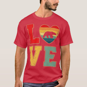 Vintage Liebe Polar Bär Retro 70er 80er Herzstück T-Shirt