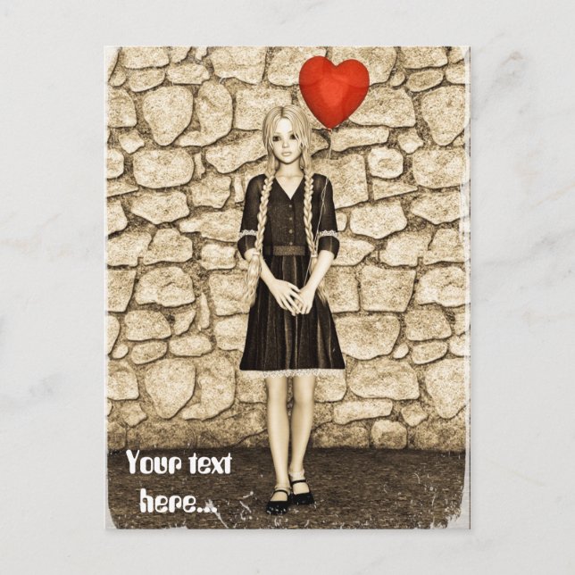 Vintage Liebe Postkarte (Vorderseite)