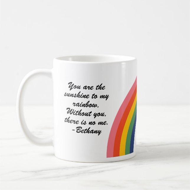 Vintage Liebe Rainbow Riesencoffee Tasse (Links)