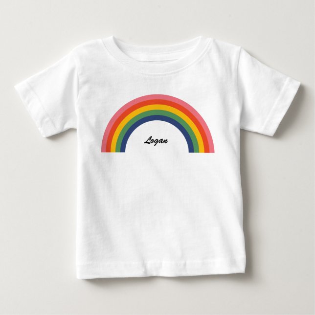 Vintage Liebe Regenbogenname Baby T-shirt (Vorderseite)