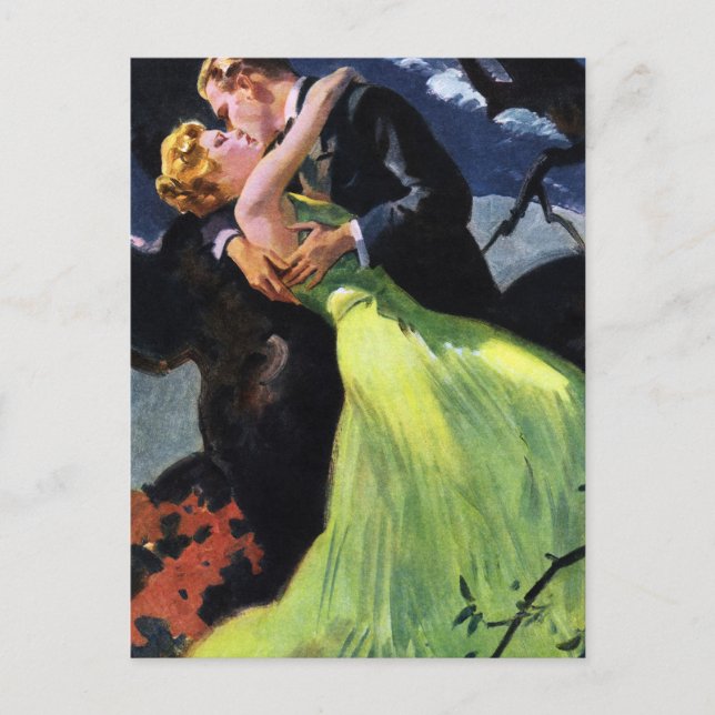 Vintage Liebe Romance Newlyweds, Adresänderung Postkarte (Vorderseite)