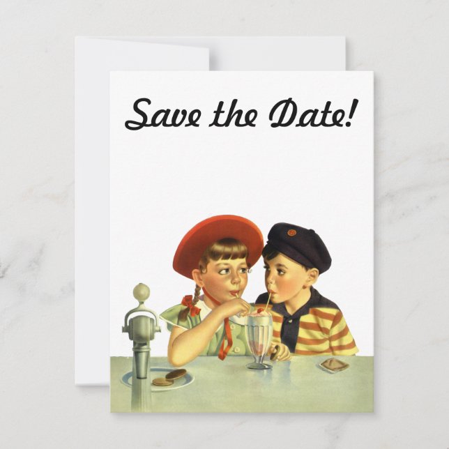 Vintage Liebe, Romantik, Romantik, Save the Date Einladung (Vorderseite)