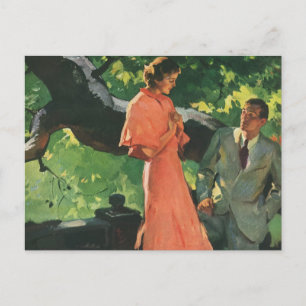 Vintage Liebe, Romantik, Romantisch, Termin vormer Ankündigungspostkarte