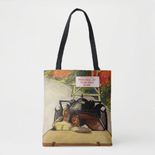 Vintage Liebe, Straße gesperrt, fahren Sie auf eig Tasche