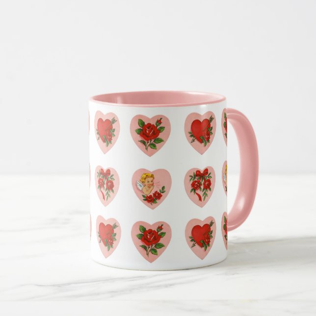 Vintage Liebe Tasse (VorderseiteRechts)