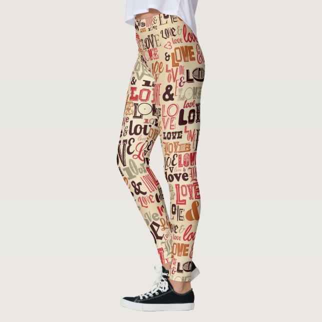 Vintage Liebe Typografie Leggings (Links)