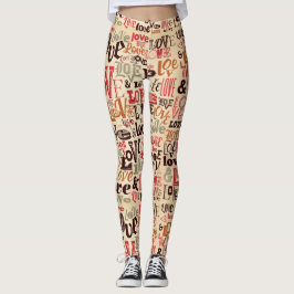 Vintage Liebe Typografie Leggings