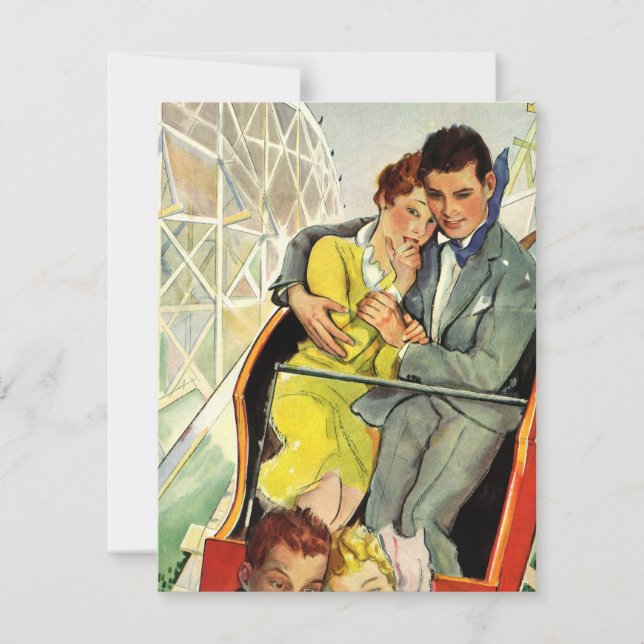 Vintage Liebe und Romance Roller Untersetzer Einla Einladung (Vorderseite)