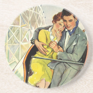 Vintage Liebe und Romantik, Achterbahnfahrt Untersetzer