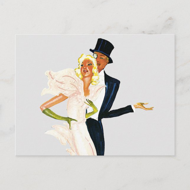 Vintage Liebe und Romantik, modernes Hochzeitskaff Postkarte (Vorderseite)