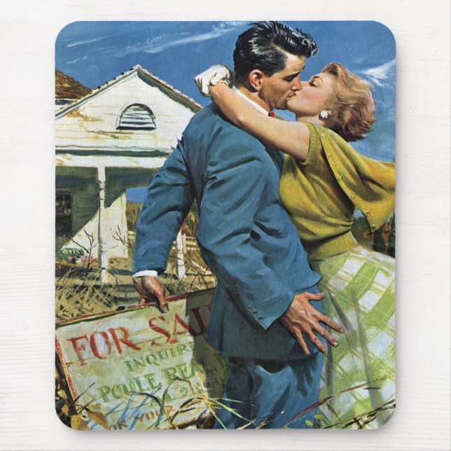 Vintage Liebe und Romantik Neugierige kaufen erste Mousepad (Vorne)