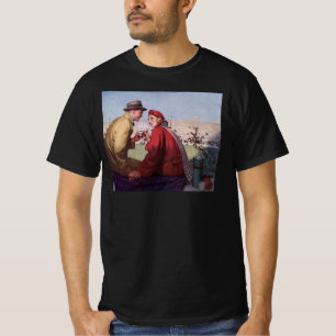 Vintage Liebe und Romantik, Paar beim Fußballspiel T-Shirt