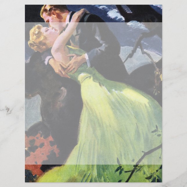 Vintage Liebe und Romantik, romantischer Kuss (Vorderseite)