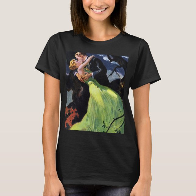 Vintage Liebe und Romantik, romantischer Kuss T-Shirt (Vorderseite)