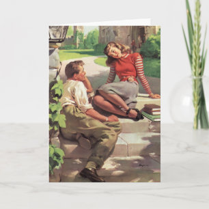 Vintage Liebe und Romantik, Schulliebe Karte