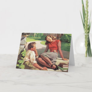 Vintage Liebe und Romantik, Schulliebe Karte