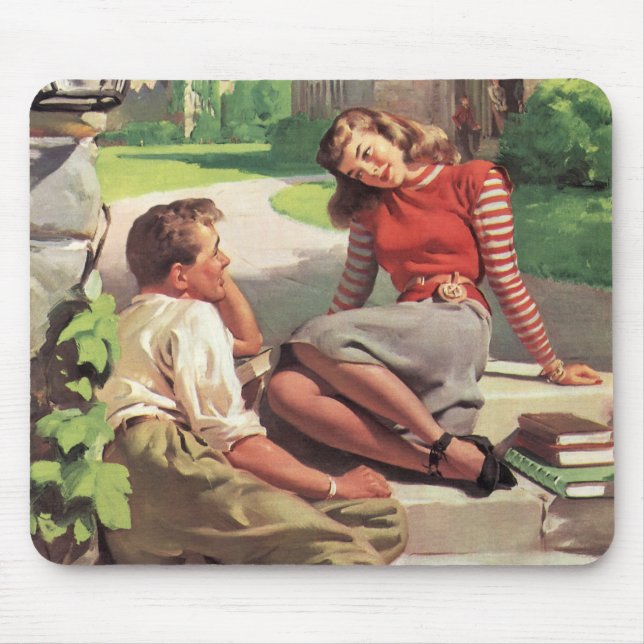 Vintage Liebe und Romantik, Schulliebe Mousepad (Vorne)