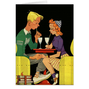 Vintage Liebe und Romantik, Teenager im Soda-Shop