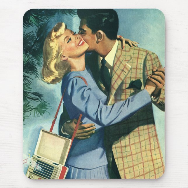 Vintage Liebe und Romantik, Weihnachts-Tanz Mousepad (Vorne)