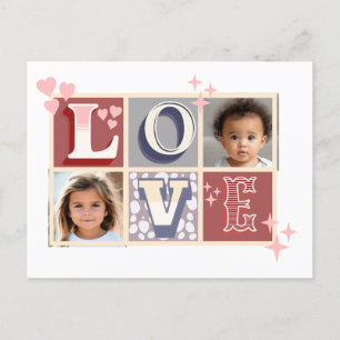 Vintage LIEBE Valentinstag Custom Fotos Postkarte