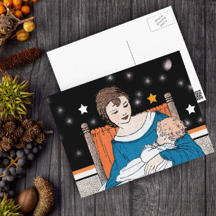 Vintage liebende Mutter Baby Sterne Muttertag Postkarte