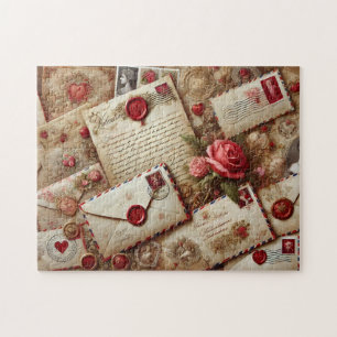 Vintage-Liebesbriefe Romantische Collage