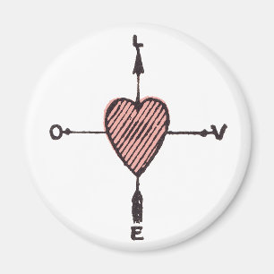Vintage-Liebesherz-Kompass-Magnet Magnet