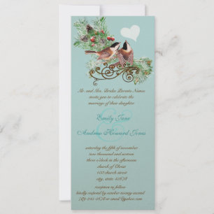 Vintage Liebesvögel Chickadees Hochzeit Einladung