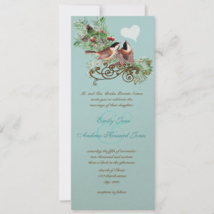 Vintage Liebesvögel Chickadees Hochzeit Einladung