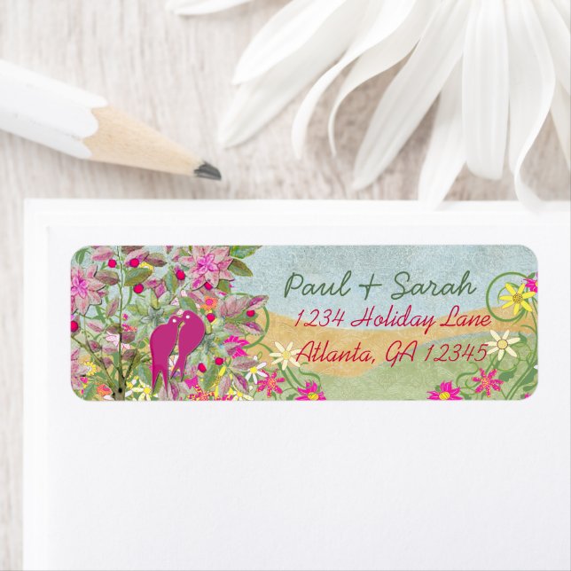 Vintage Liebesvögel Damask Hills (Insitu)