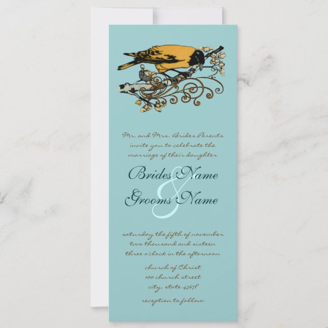 Vintage Liebesvögel Hochzeitseinladung Einladung (Vorderseite)