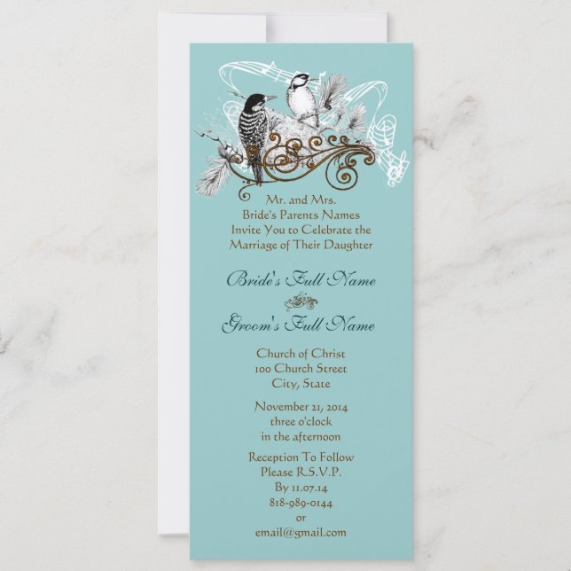 Vintage Liebesvögel Hochzeitseinladung Einladung (Vorderseite)