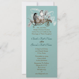 Vintage Liebesvögel Hochzeitseinladung Einladung