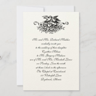 Vintage Liebesvögel Hochzeitseinladung Einladung