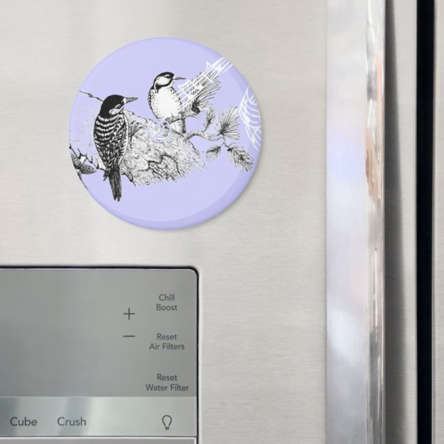 Vintage Liebesvögel Hochzeitseinladung Magnet (In Situ (Kühlschrank))