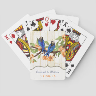 Vintage Liebesvögel Hochzeitskarte Spielkarten