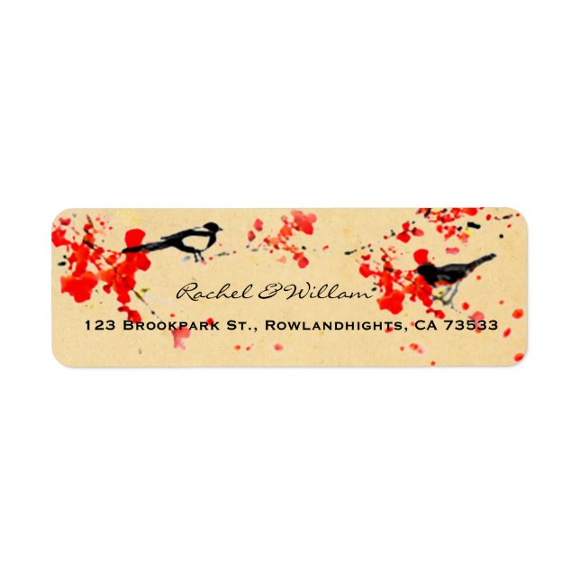 Vintage Liebesvögel Sakura Frühjahrssonne (Vorne)