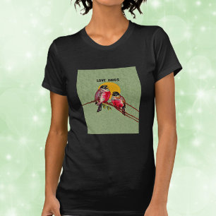 Vintage Liebesvögel Sun T-Shirt