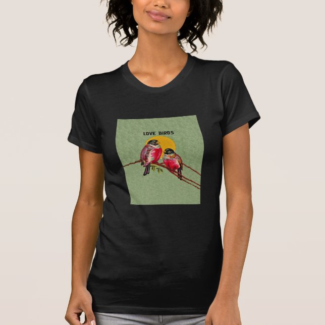 Vintage Liebesvögel Sun T-Shirt (Vorderseite)