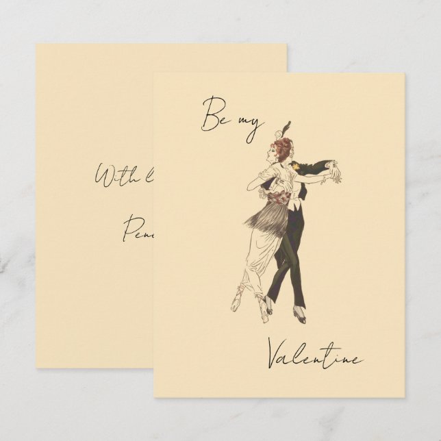 Vintage Liebhaber tanzen Valentinstag Card (Vorne/Hinten)