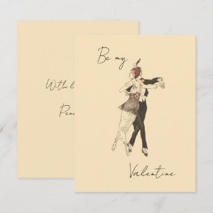 Vintage Liebhaber tanzen Valentinstag Card