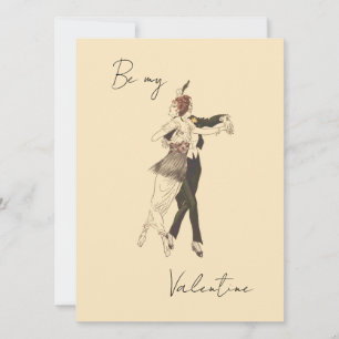 Vintage Liebhaber tanzen Valentinstag Card Karte