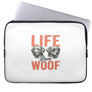 Vintage Life Love Woof Hund Grafikdesign_1 Laptopschutzhülle