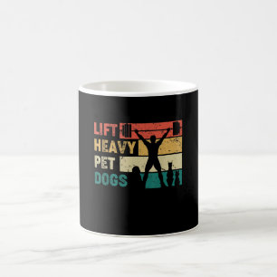 Vintage Lift Schwerer Hund Lustig Fitness Kaffeetasse