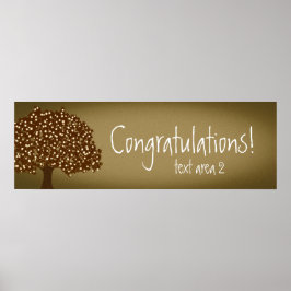 Vintage lighted tree rustic Party Banner Poster