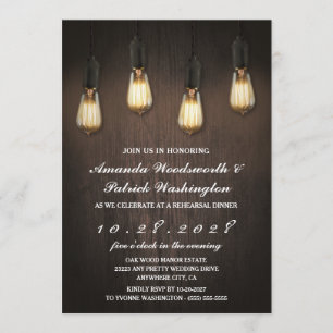Vintage Lights Chic Rehearsdîner Invitations