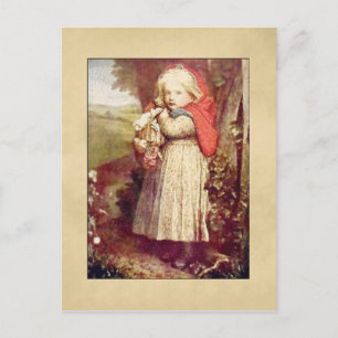 Vintage Lil Red Riding Hosting Postkarte