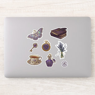 Vintage Lila Ästhetik Sticker Sheet 